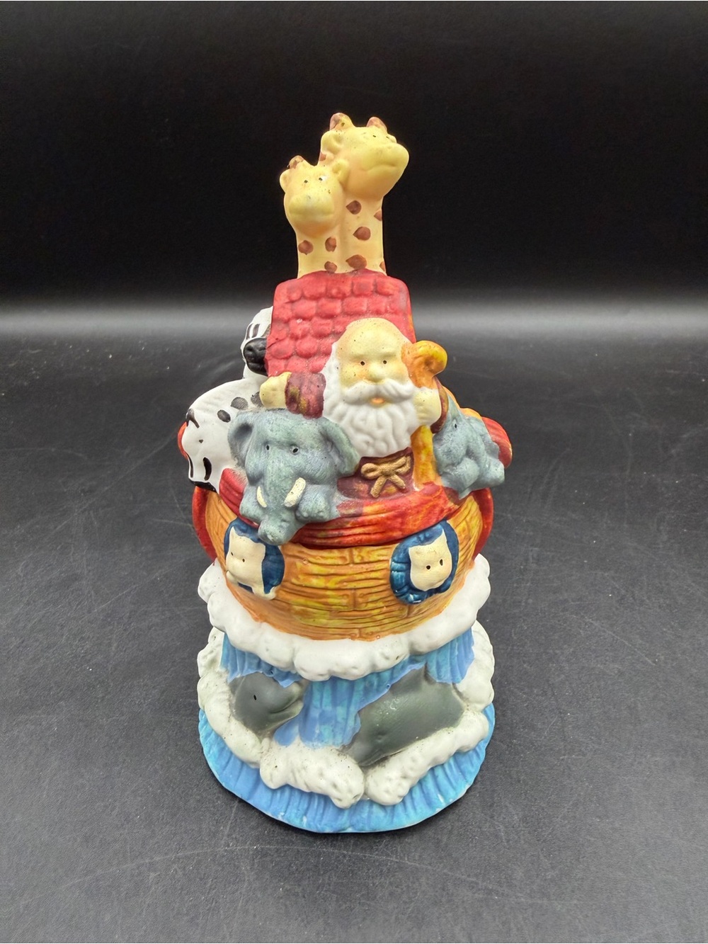 Noah's Ark Christmas Bell Ceramic Porcelain Decorative